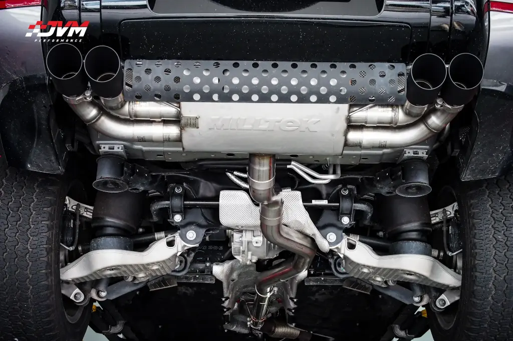 Milltek Sport - GPF/OPF Back System Non Resonated (Louder) with GT-90 Cerakote Black Trims For LR Defender V6