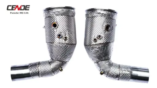 [Cende-992-3.0T-Decat] Cende Exhaust - Porsche 992 3.0T - Heat Shielded Decat Downpipe